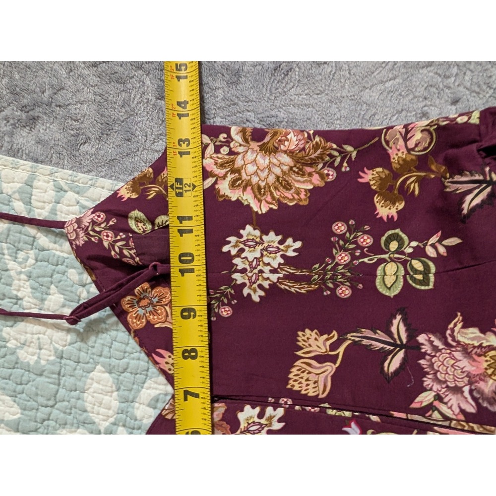 Hemant & Nandita Savi Maxi Dress Wine Floral Cotton Poplin XS NEW Wedding guest - Picture 11 of 14